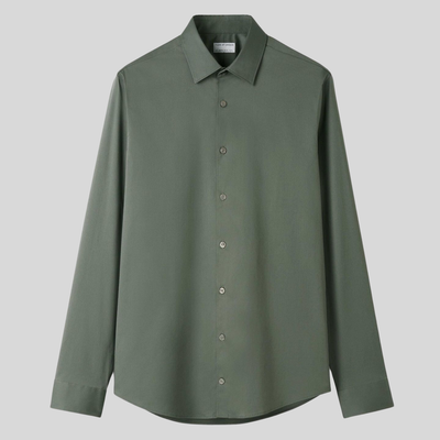 Gotstyle Fashion - Tiger Of Sweden Collar Shirts Twill Stretch Cotton Blend Shirt - Sage