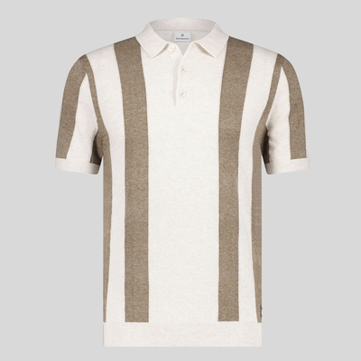 Gotstyle Fashion - Blue Industry Polos Block Stripe Knit Polo - Brown