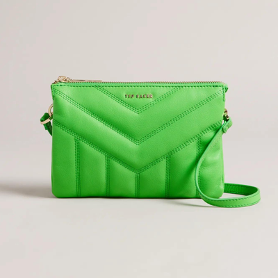 Gotstyle Fashion - Ted Baker Bags Quilted Leather Puffer Crossbody Bag - Green