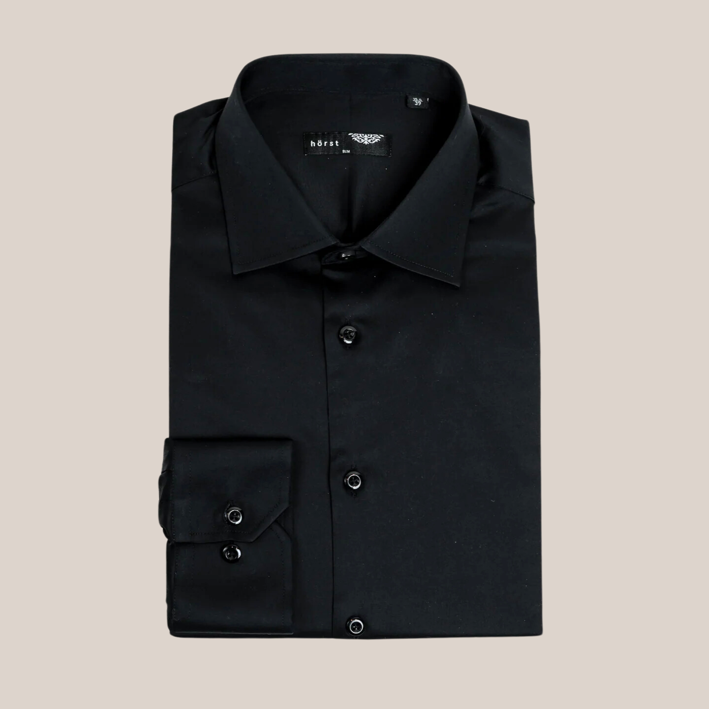 Horst Slim Fit Cotton Stretch Dress Shirt Black