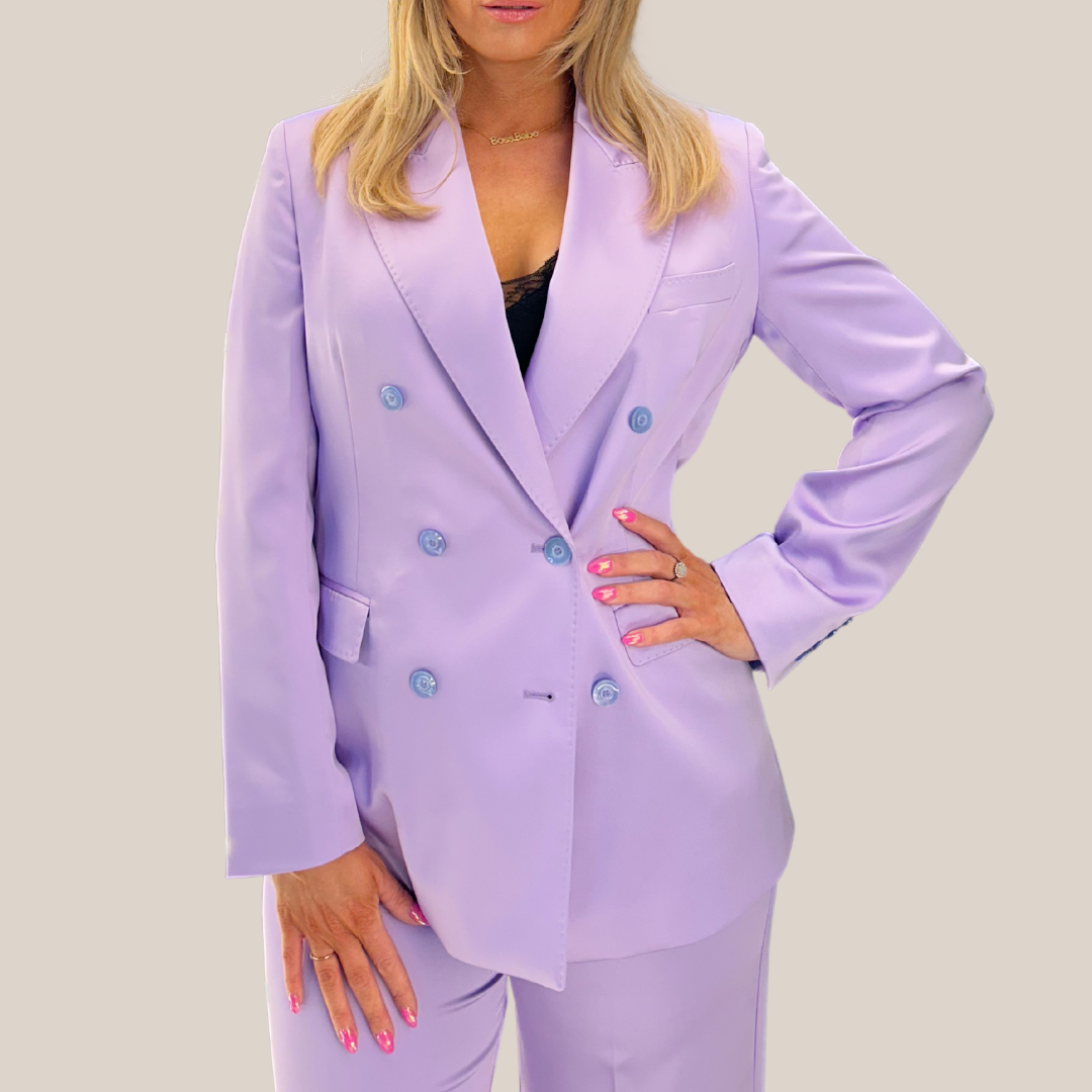 Normeet Double Breasted Blazer Lavender - Main Image