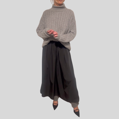 Gotstyle Fashion - Papamkt Papamkt Cashmere Cable Knit Turtleneck Sweater - Grey