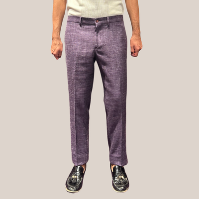 Gotstyle Fashion - Christopher Bates Suits Mesh Weave Stretch Pants - Purple
