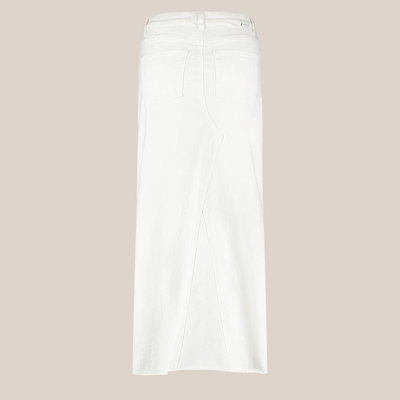 Gotstyle Fashion - Circle Of Trust Skirts Front Split 5-Pocket Maxi Denim Skirt - White