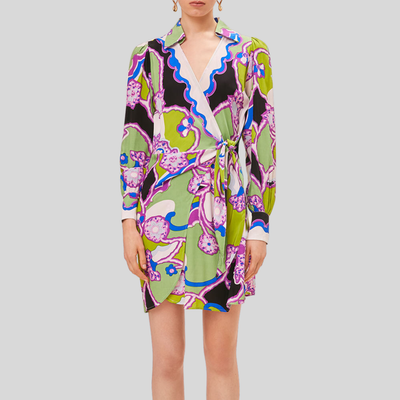 Gotstyle Fashion - Suncoo Dresses Abstract Floral Print Wrap Dress - Multi