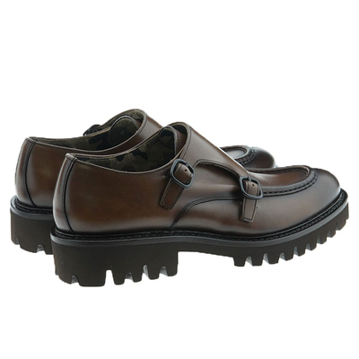 Gotstyle Fashion - Calce Shoes Double Monk Strap Lug Sole Shoe - Cognac