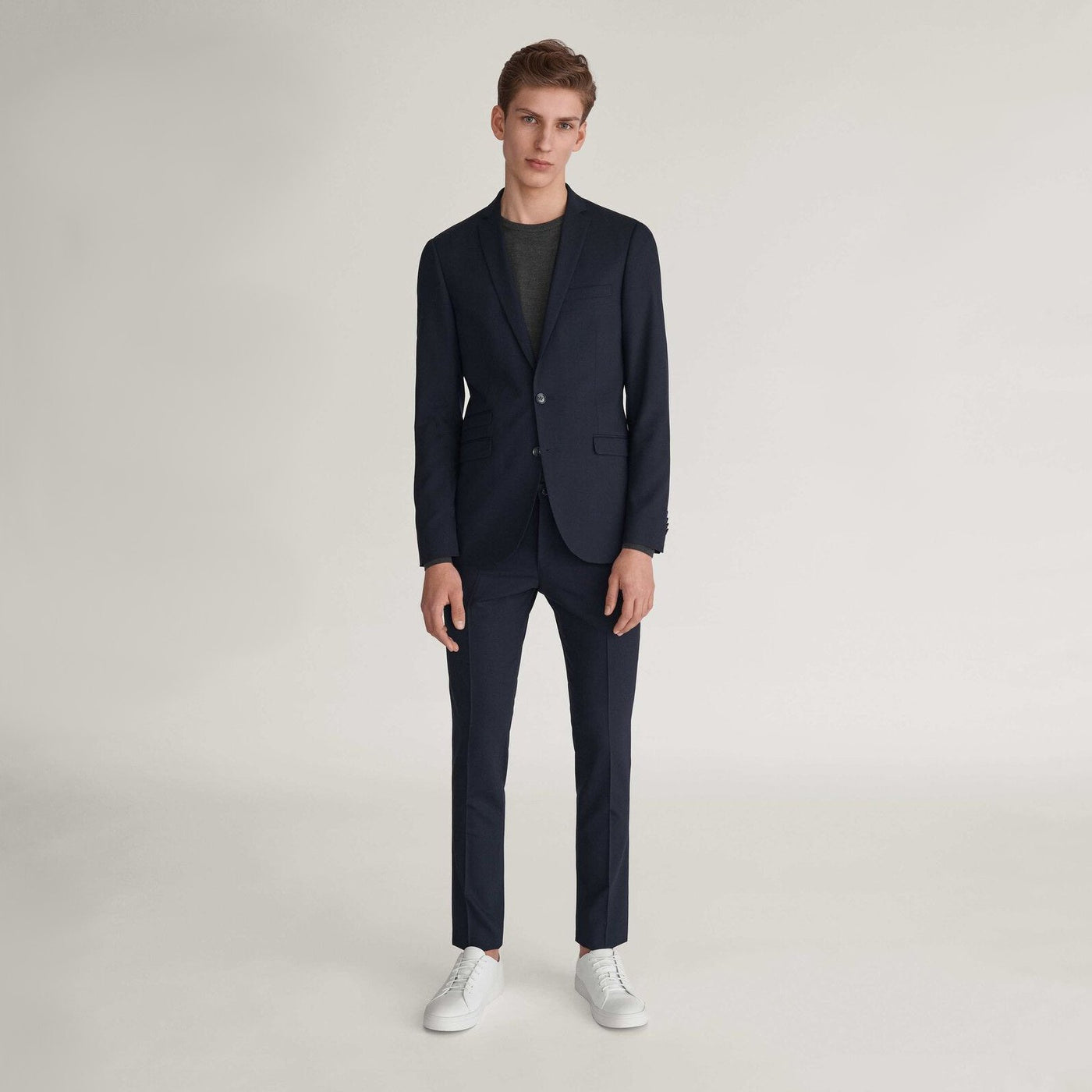 Gotstyle Fashion - Tiger Of Sweden Suits Solid Wool Slim Fit Suit Separates - Navy
