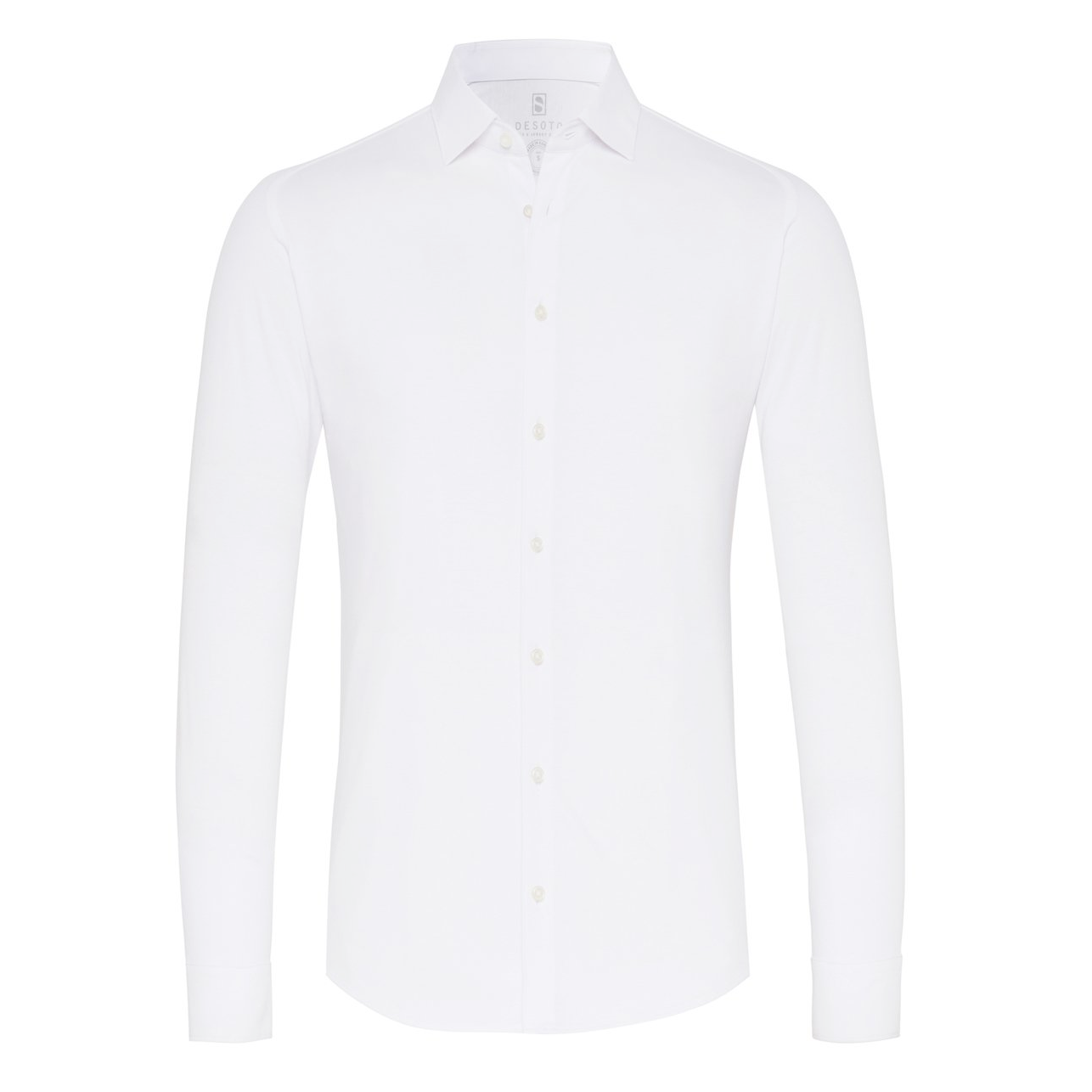 Gotstyle Fashion - Desoto Collar Shirts Basic Jersey Shirt with Kent Collar - White