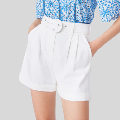 Gotstyle Fashion - Suncoo Shorts Flared Short with Belt - White