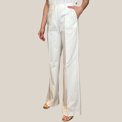 Gotstyle Fashion - Normeet Pants Wide Leg Cotton Pants - White