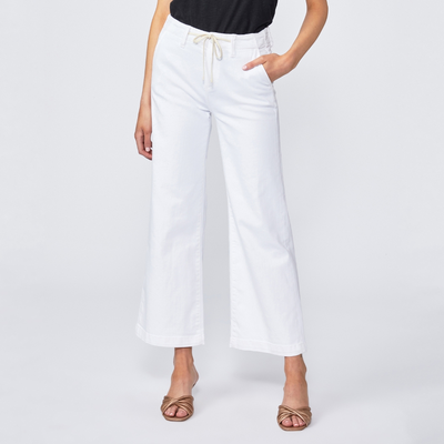Gotstyle Fashion - Paige Denim Paige Carly High-Rise Wide Leg Pant with Tie Waist - White