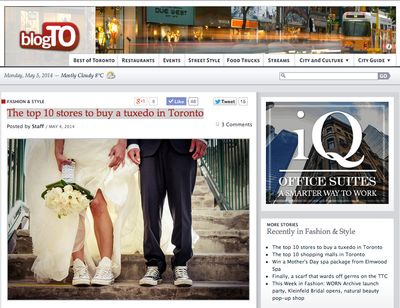Gotstyle Featured On BlogTo: Top 10 Stores To By A Tuxedo In Toronto