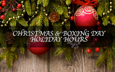Christmas & Boxing Day Holiday Hours