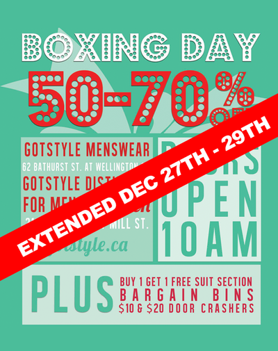 BOXING DAY SALE EXTENDED DEC 27TH â€“ 29TH In-Store Only!