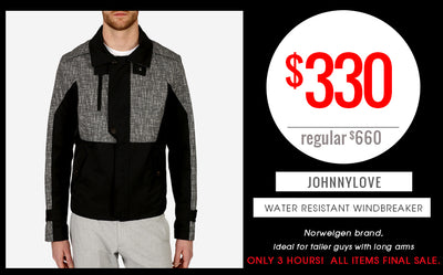 Flash Friday Sale: Johnny Love Water Resistant Jacket