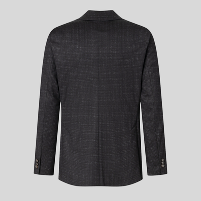 Subtle Plaid Checks Patch Pocket Blazer - Charcoal