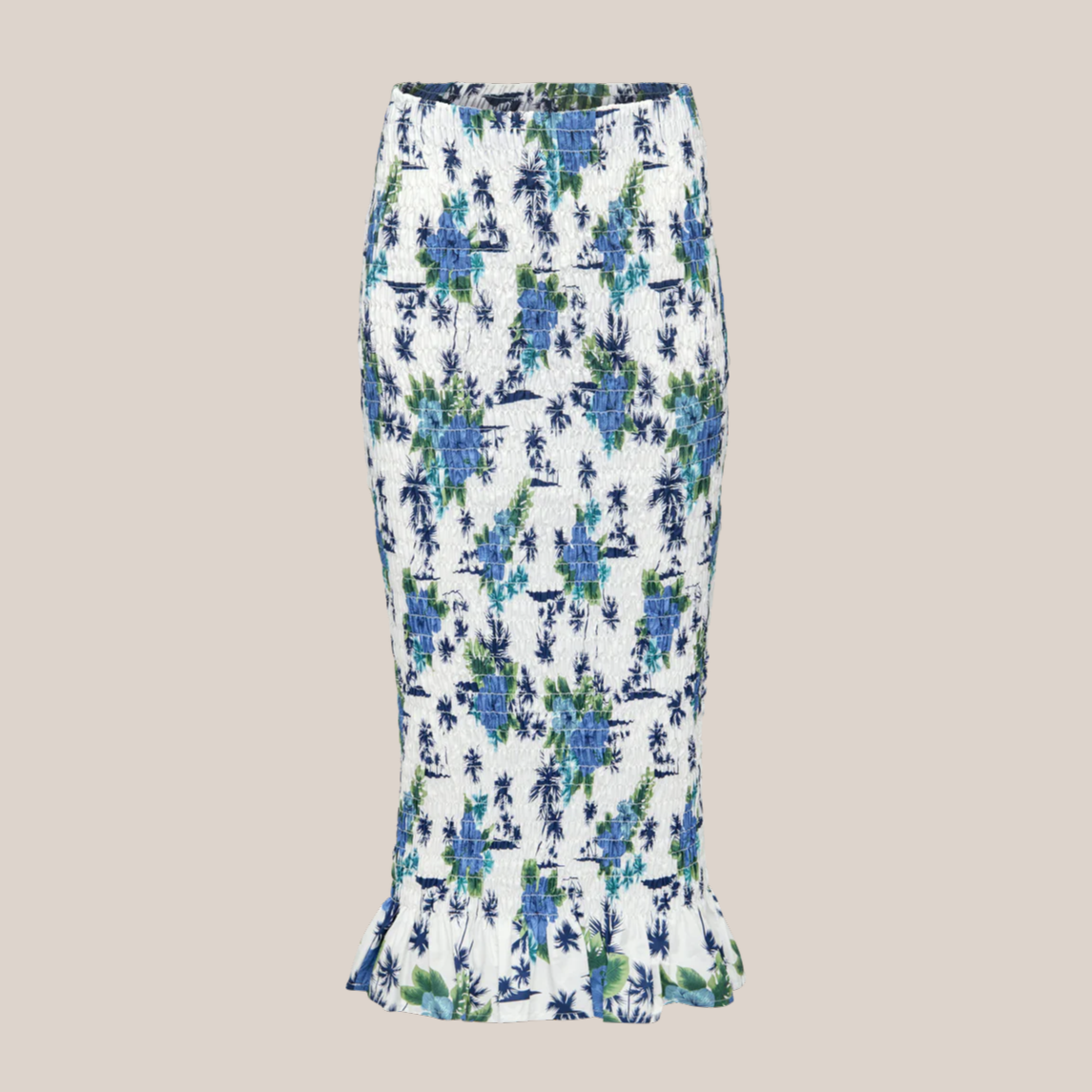 Gotstyle Fashion - Hilary MacMillan Skirts Ruched Floral Print Midi Skirt - Multi