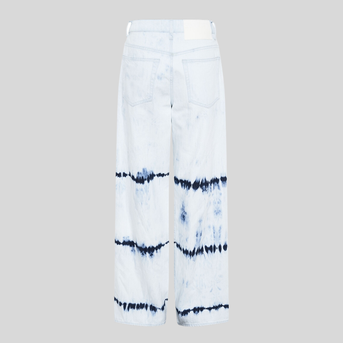 Gotstyle Fashion - One Teaspoon Denim Tie-Dye Mid Waist Wide Leg Flare Jeans - Light Blue