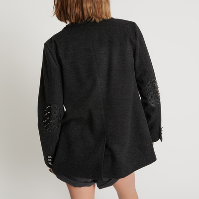 Gotstyle Fashion - One Teaspoon Blazers Studded Wool-Like Blazer - Charcoal