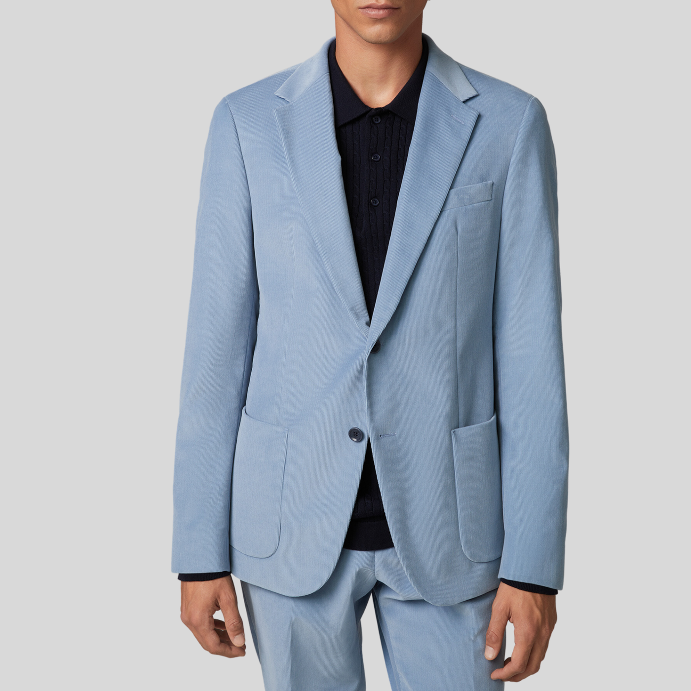 Gotstyle Fashion - Strellson Suits Patch Pocket Corduroy Jacket - Light Blue
