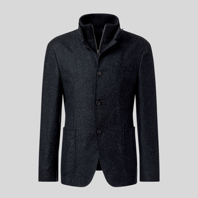 Gotstyle Fashion - Joop! Blazers Standing Collar Patch Pocket Donegal Blazer - Charcoal