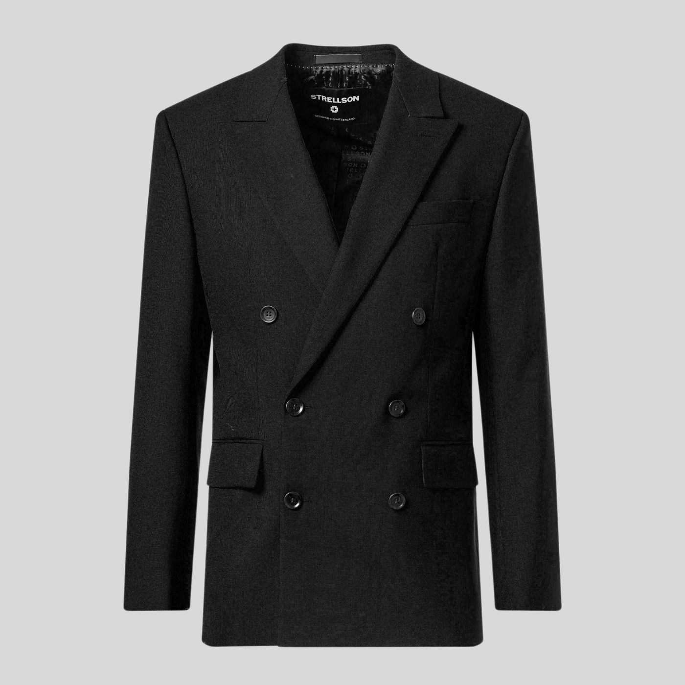 Gotstyle Fashion - Strellson Suits Double Breasted Slim Fit Wool Blazer - Black