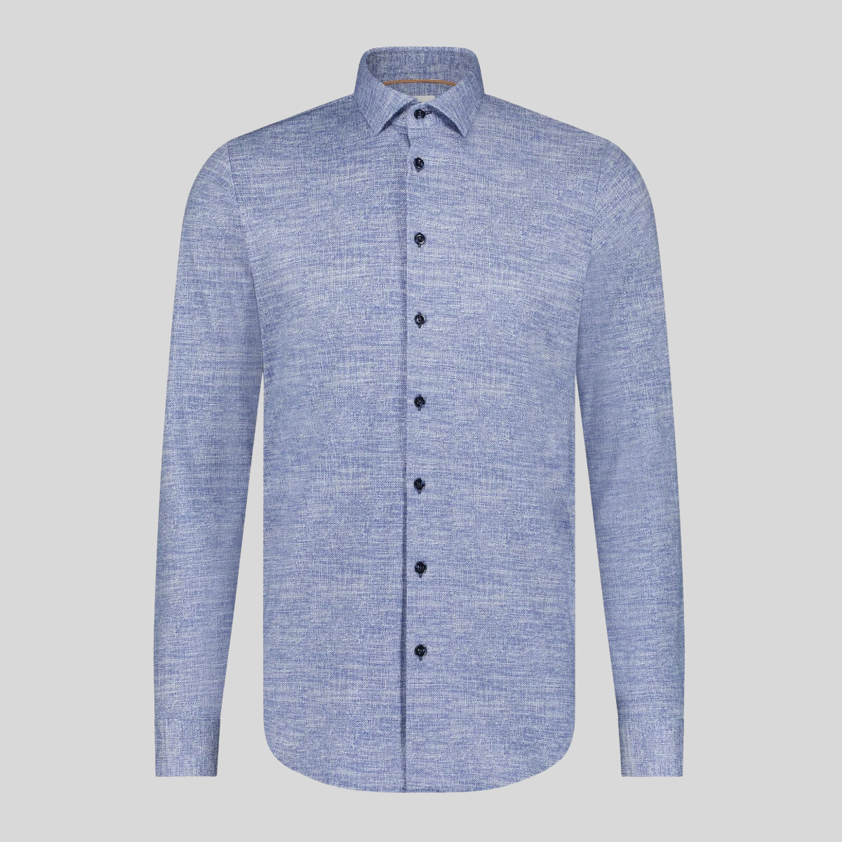 Gotstyle Fashion - Blue Industry Collar Shirts Crosshatch Weave Jersey Shirt - Denim