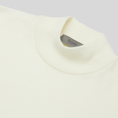 Merino Mock Neck Sweater - Ivory