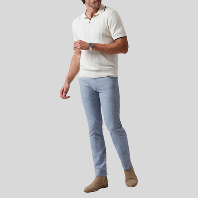 Open Collar Polo Sweater - Off-White