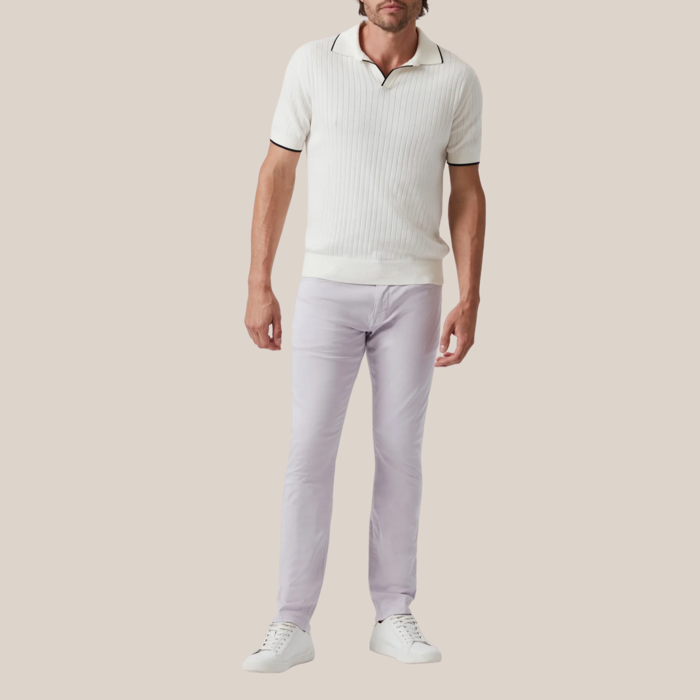 Tapered Mid Rise Chinos - Lilac
