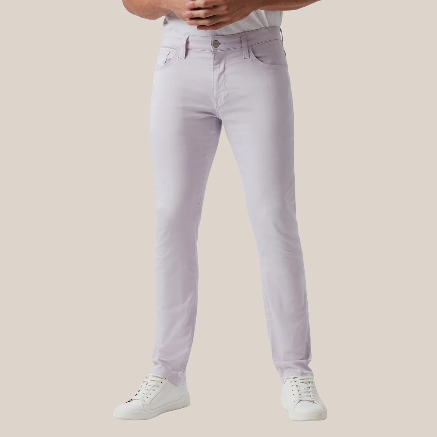 Tapered Mid Rise Chinos - Lilac
