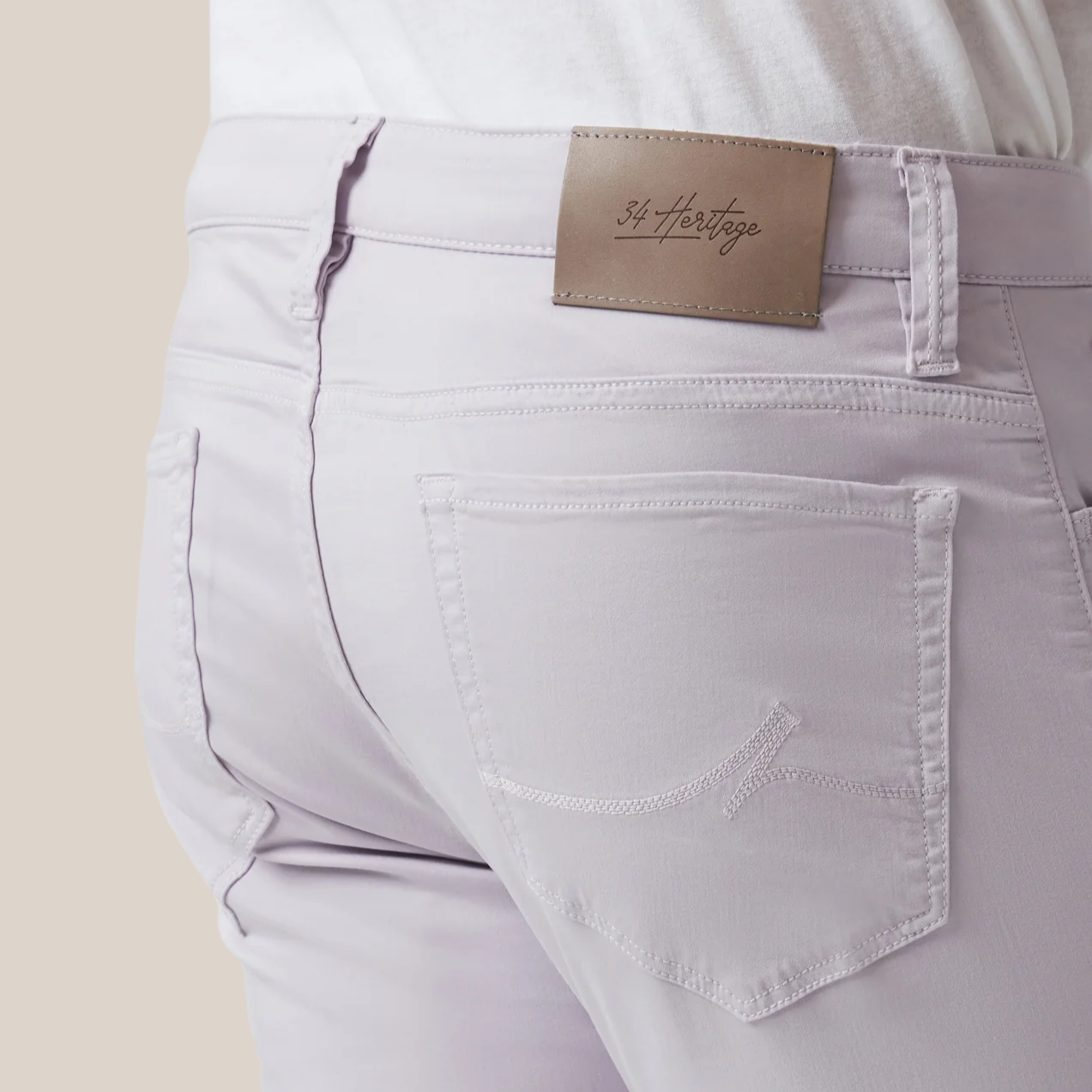 Tapered Mid Rise Chinos - Lilac