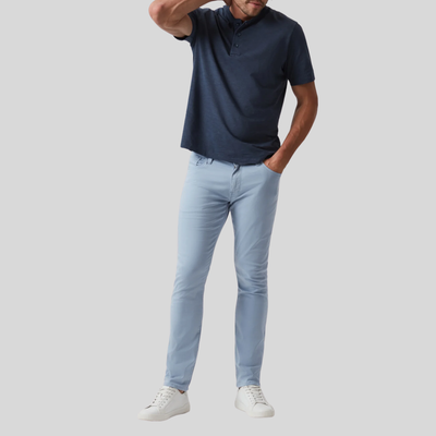 Tapered Mid Rise Chinos - Sky