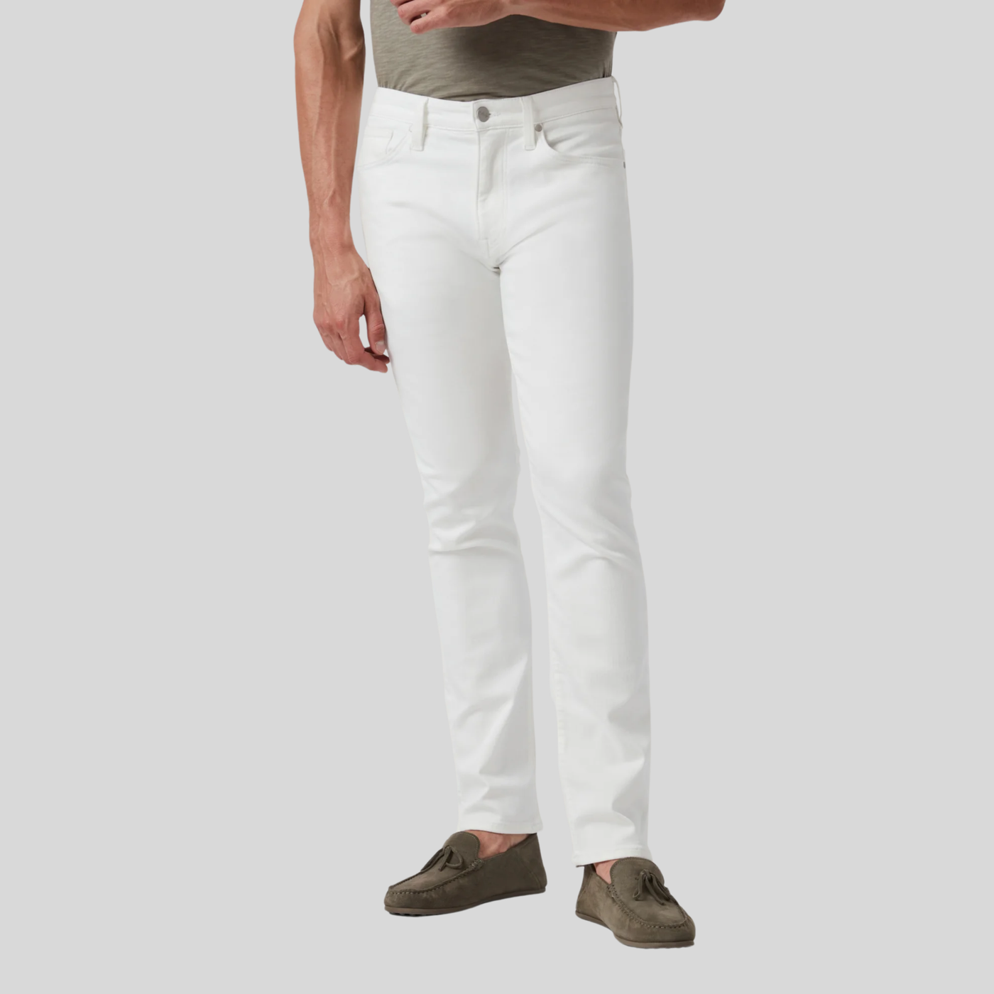 Tapered Mid Rise Chinos - White
