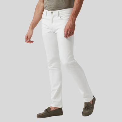Tapered Mid Rise Chinos - White