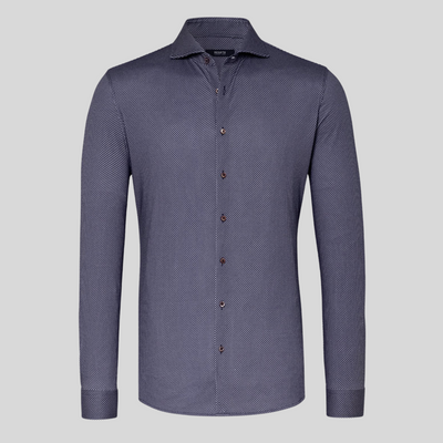 Gotstyle Fashion - Desoto Collar Shirts Diamond Pattern Jersey Shirt - Dark Navy