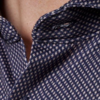 Gotstyle Fashion - Desoto Collar Shirts Diamond Pattern Jersey Shirt - Dark Navy