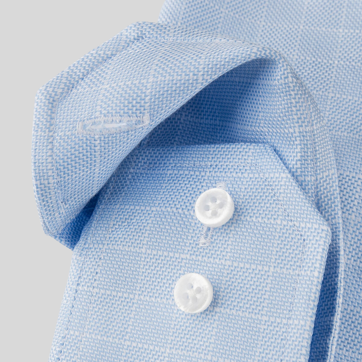 Gotstyle Fashion - Oscar Of Sweden Collar Shirts Micro Zig Zag Checks Shirt - Light Blue