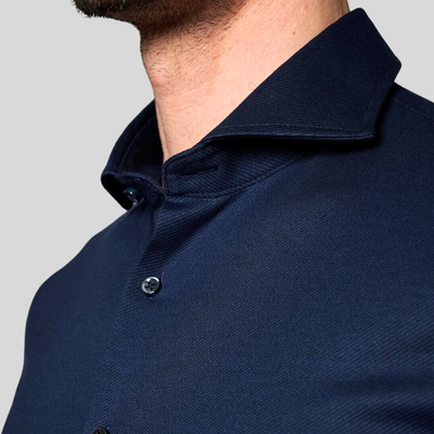 Gotstyle Fashion - Desoto Collar Shirts Twill Luxury Knit Jersey Shirt - Navy