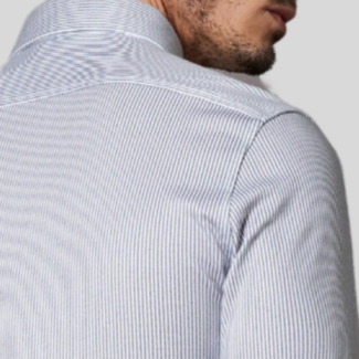 Gotstyle Fashion - Desoto Collar Shirts Fuzzy Stripe Jersey Shirt - Grey