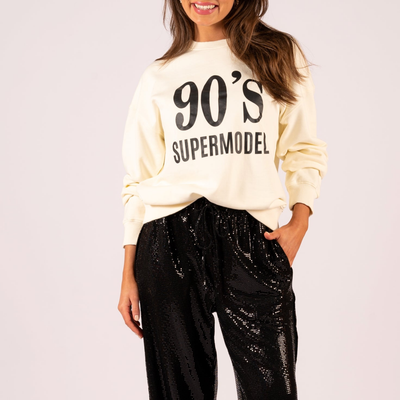 90'S Supermodel Sweatshirt - Off-White - Gotstyle