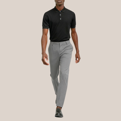 Knit Polo Shirt - Black