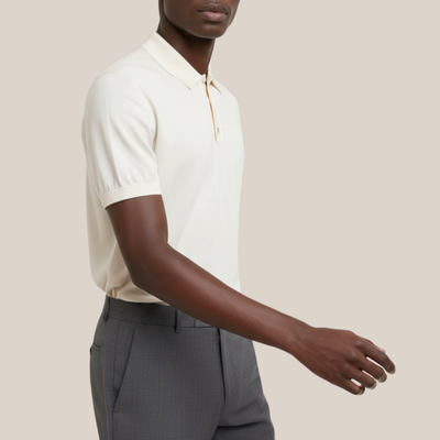 Knit Polo Shirt - Off-White