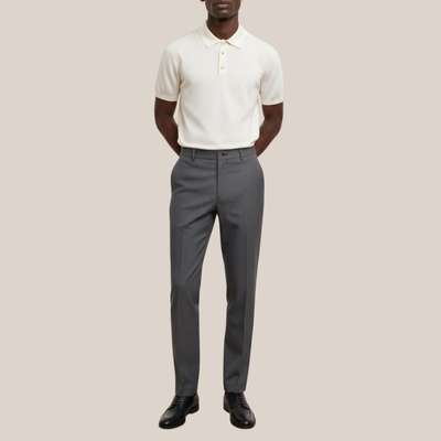 Knit Polo Shirt - Off-White