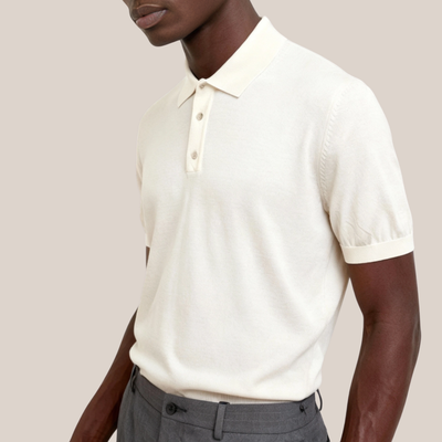 Knit Polo Shirt - Off-White