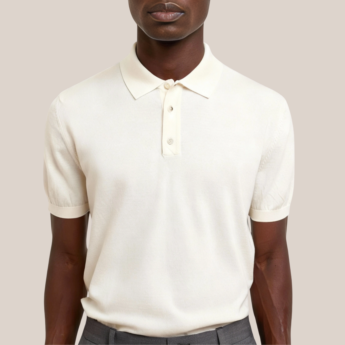 Knit Polo Shirt - Off-White