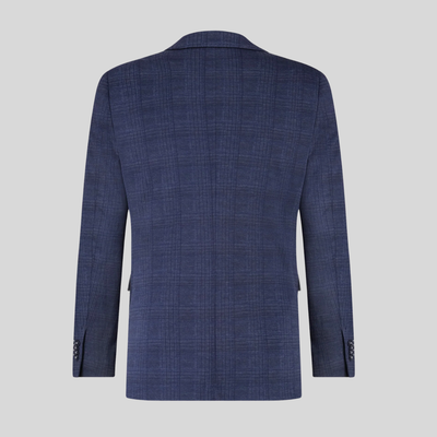 Glen Check Jersey Blazer - Navy