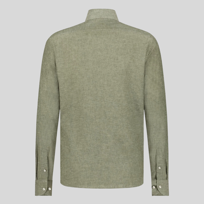 Gotstyle Fashion Blue Industry Melange Linen / Cotton Shirt - Green