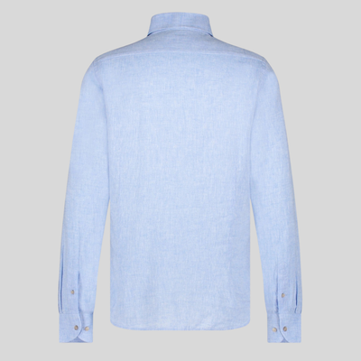 Gotstyle Fashion Blue Industry Melange Linen / Cotton Shirt - Sky