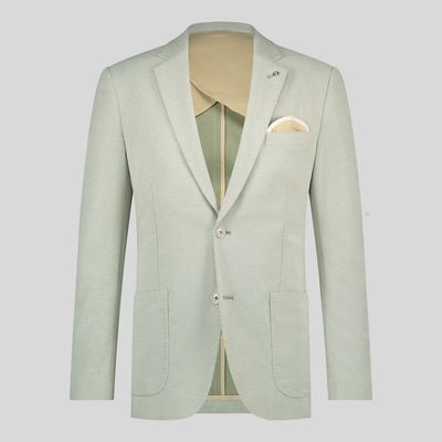 Gotstyle Fashion Blue Industry Honeycomb Patch Pocket Jersey Blazer - Army